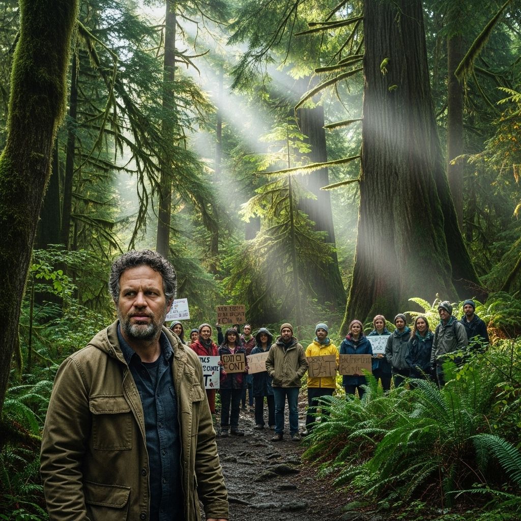 Mark Ruffalo amplifies demands to stop old-growth logging, spotlighting activists, Indigenous leaders, and a Canadian conservation crisis.