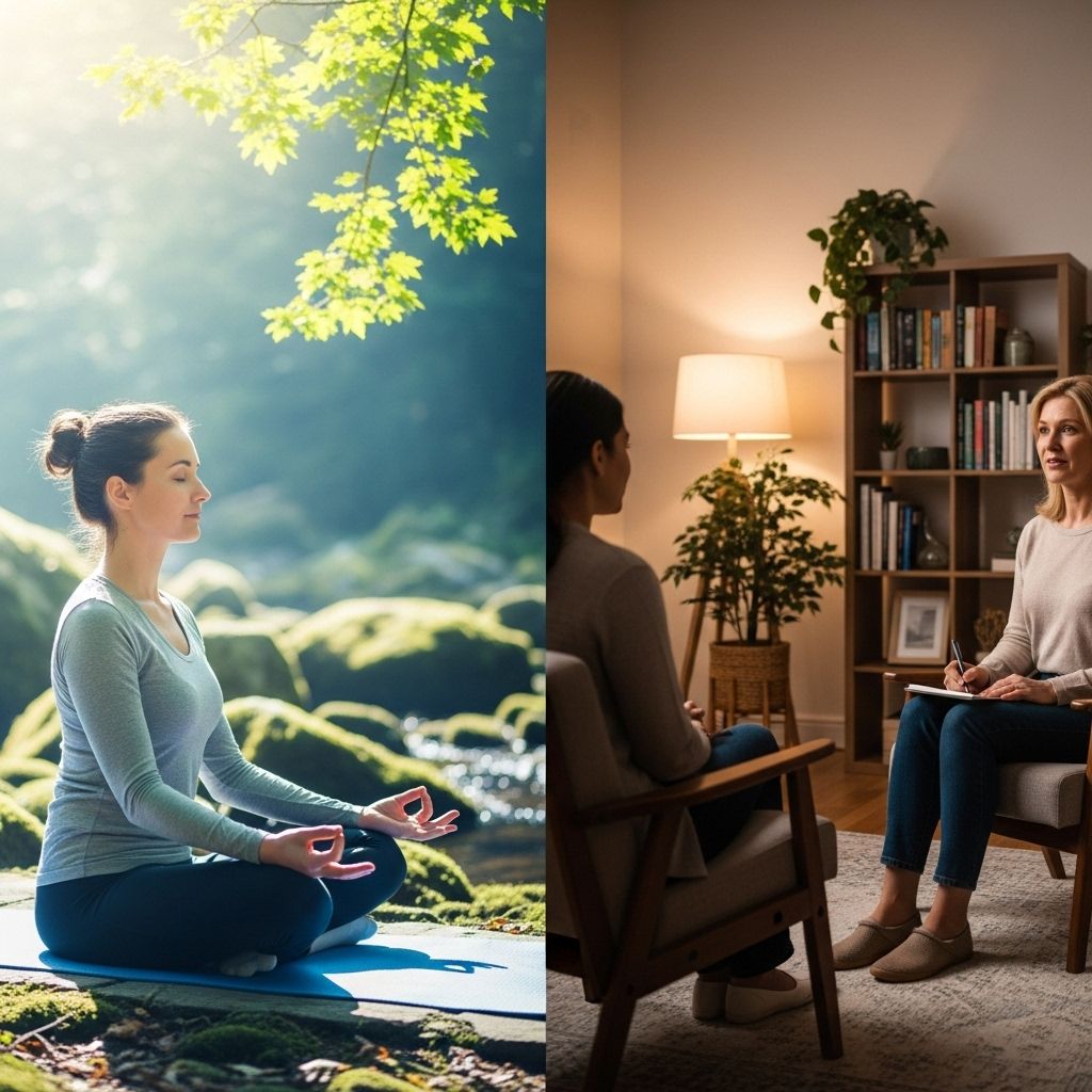 Combine inner reflection practices with professional support for lasting well-being.