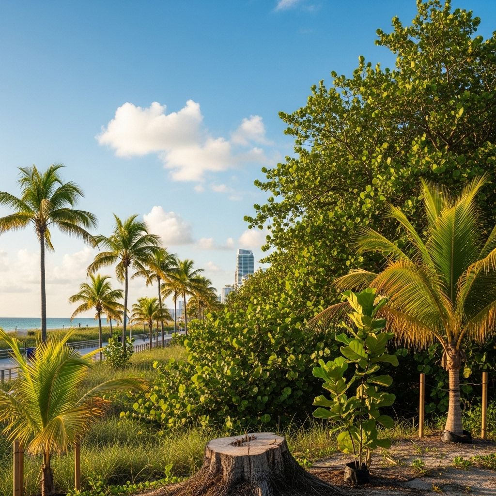 Miami Beach plans to reduce palm trees, aiming for a greener, shadier, and more climate-resilient urban canopy over the coming decades.