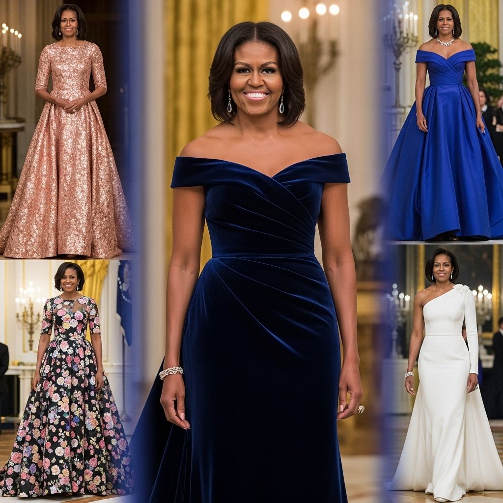 Explore every glamorous gown Michelle Obama wore to state dinners, celebrating her iconic style and fashion diplomacy at the White House.