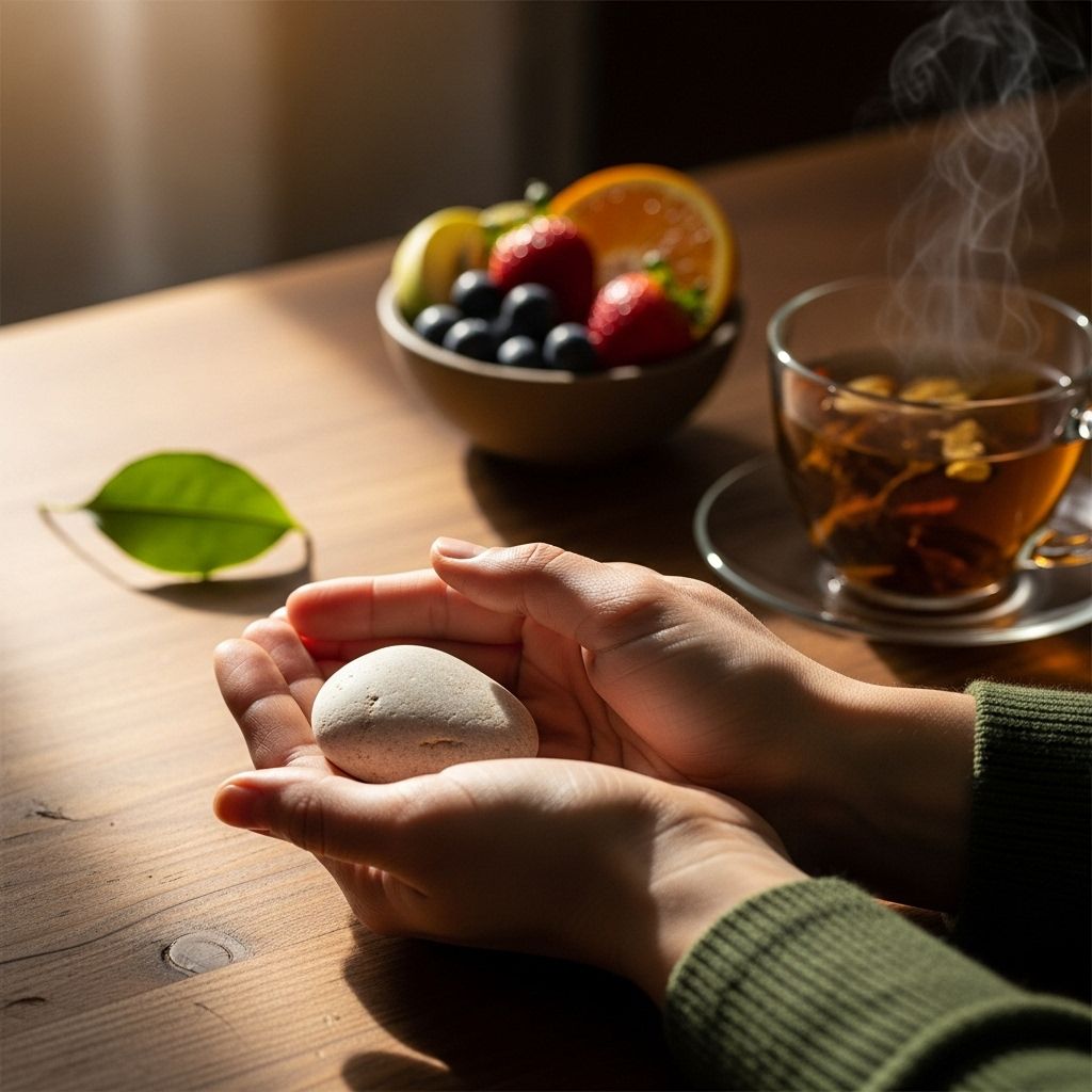 Practice conscious consumption to restore balance and reduce tension with every bite.