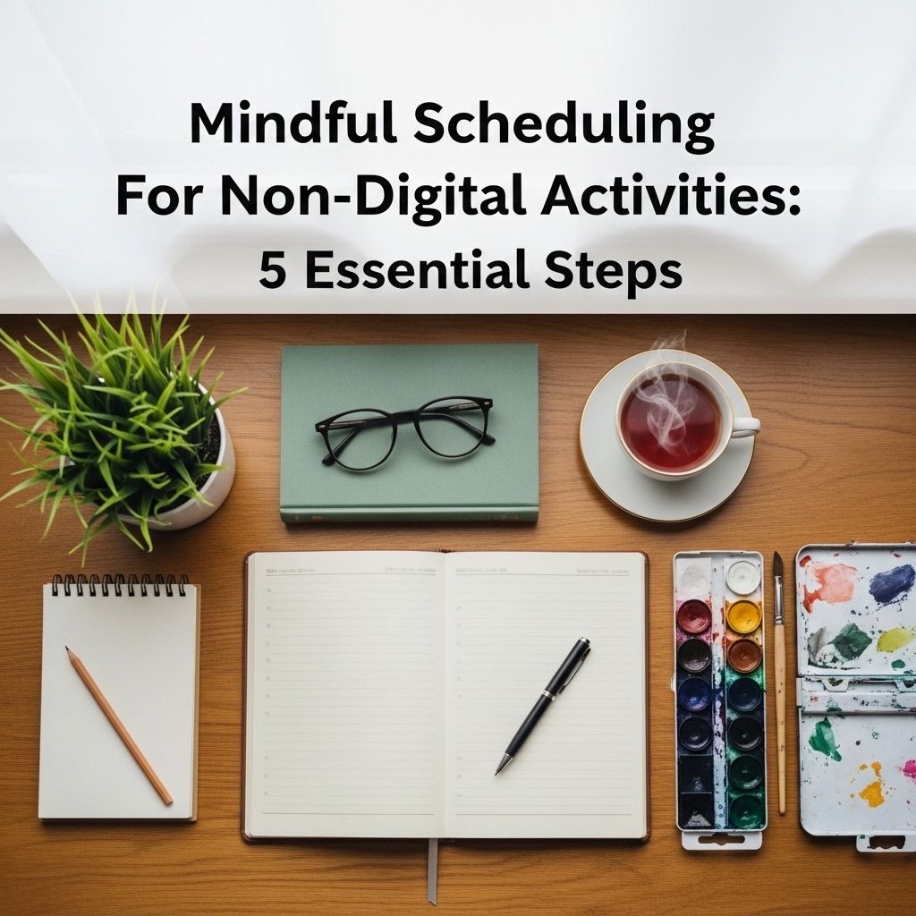 Mindful Scheduling of Non-Digital Activities Carving out screen-free intervals transforms routines with calm, clarity, and creative spark.