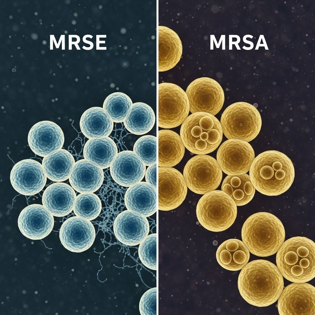 Explore the differences, risks, symptoms, and treatments for MRSE and MRSA, two challenging antibiotic-resistant Staph infections.