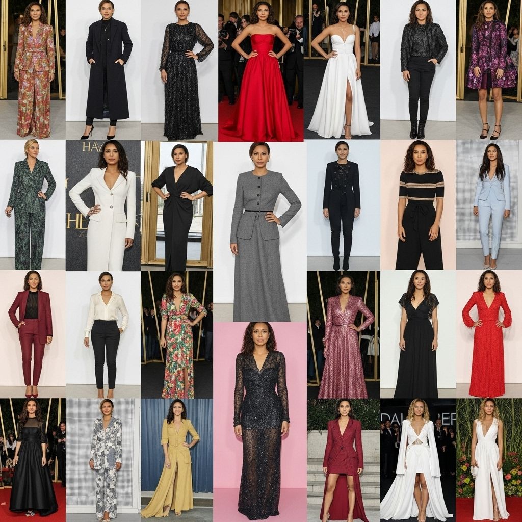 A curated journey through 36 mesmerizing outfits showcasing Naya Rivera’s effortless style and glamour.