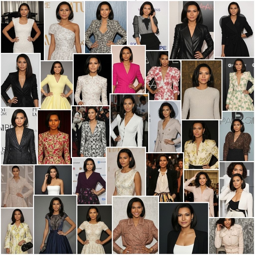 A curated journey through 36 mesmerizing outfits showcasing Naya Rivera’s effortless style and glamour.