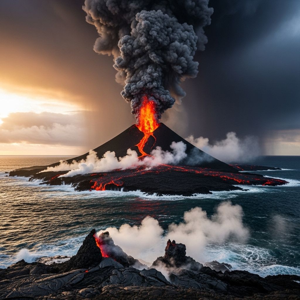 Emerging landmasses tell the story of Earth's restless geology and resilience, from volcanoes to life’s first touch.