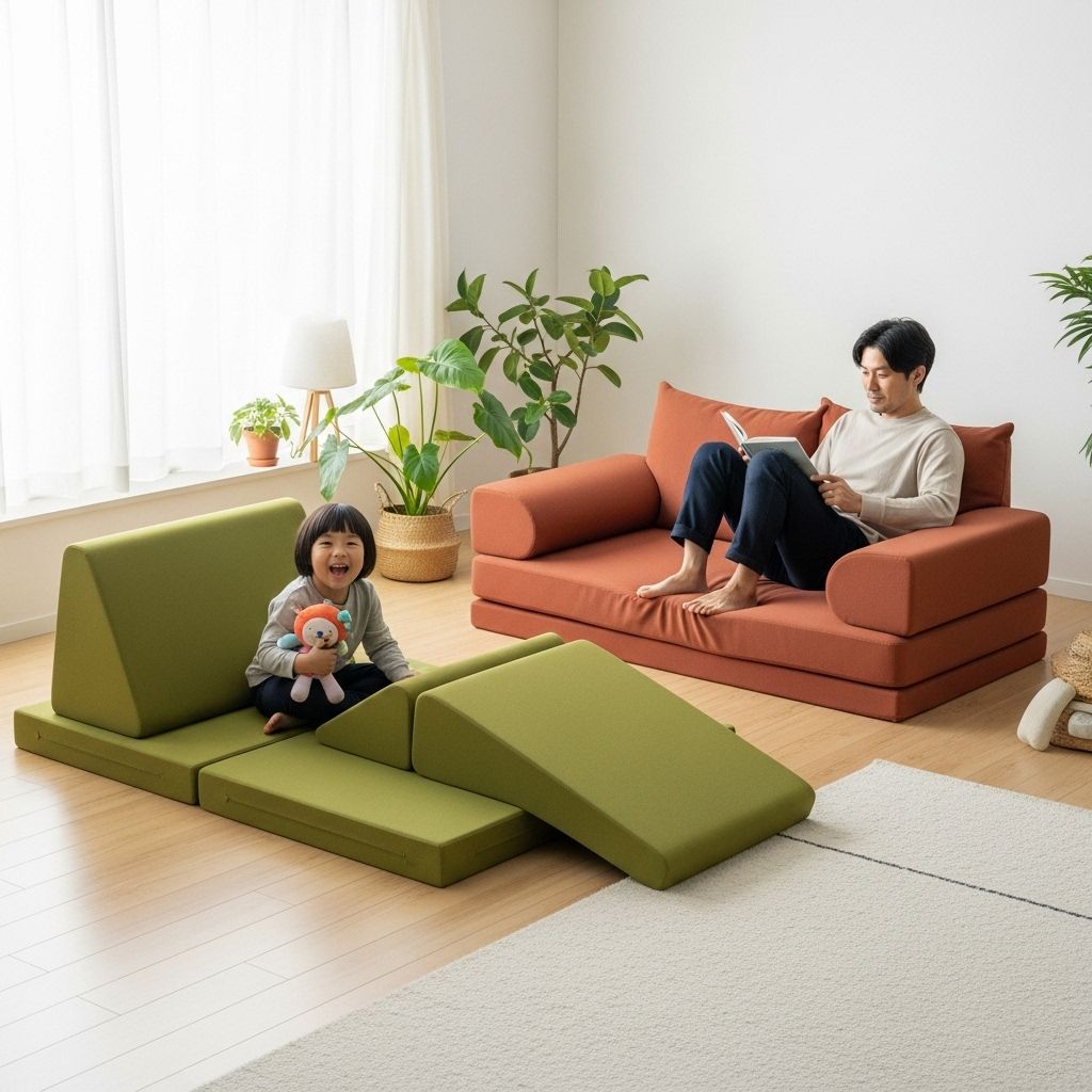 Machine-washable pieces form cozy corners and spark creative building adventures.