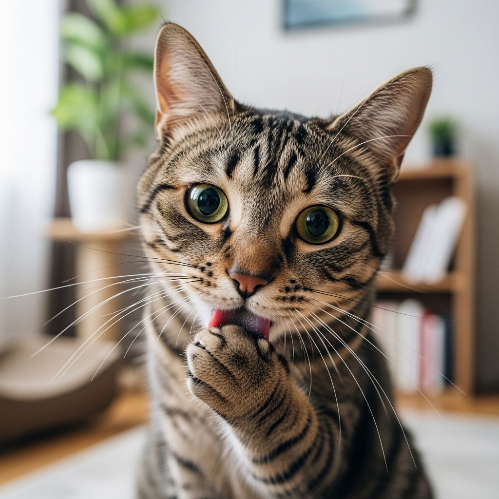 Repetitive routines may mask anxiety, and a calmer environment can ease feline discomfort.