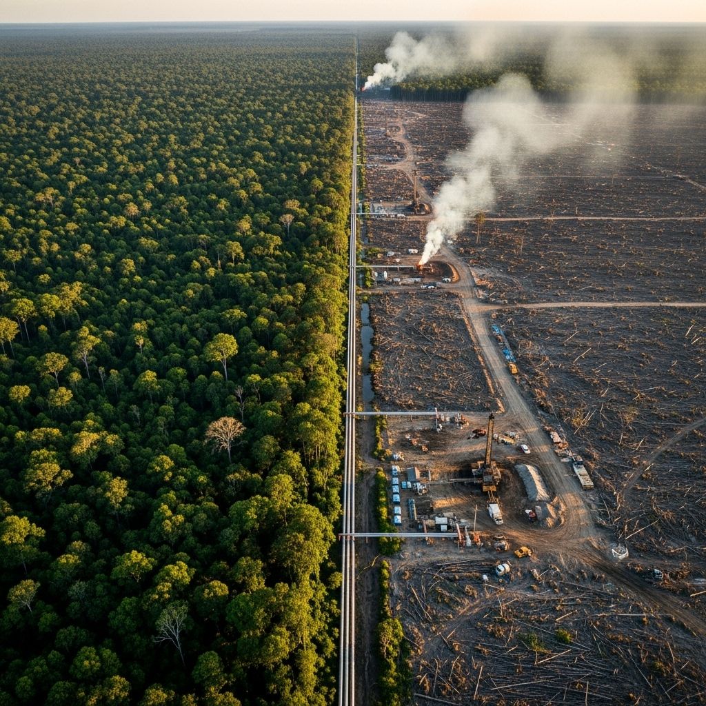 Africa’s forests, vital for carbon storage and planetary health, face mounting threats from oil, gas, and relentless deforestation.