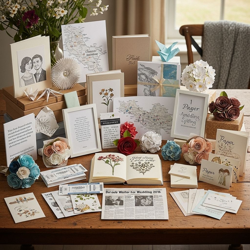 Commemorate your first year of marriage with these meaningful, creative, and romantic paper anniversary gifts tailored for every style.