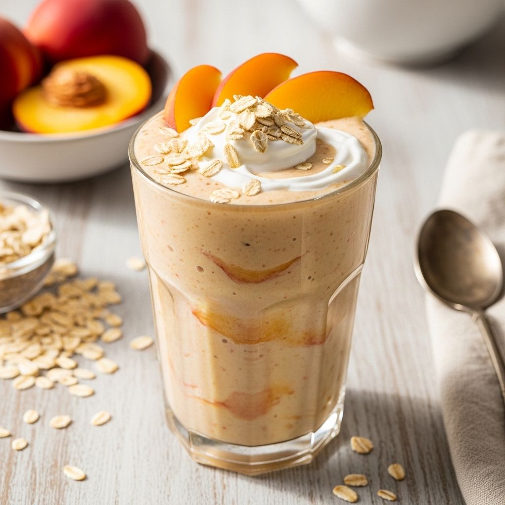 Kickstart your day with a creamy peaches and cream oatmeal smoothie that’s easy, satisfying, and packed with healthy goodness.
