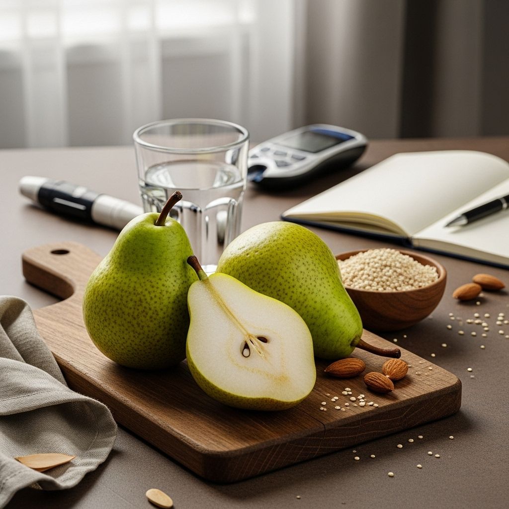 Pears and Diabetes: Nutrition, Benefits, and Healthy Eating Tips Learn how pears can fit into a diabetes-friendly diet, their health benefits, and tips for safe consumption.