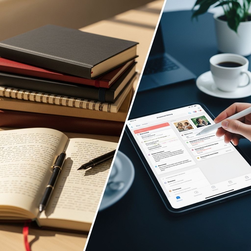 Physical Journals vs. Digital Journaling Apps: A Comprehensive Comparison Mix tactile pen-and-paper ease with smart technology for a flexible reflective practice.