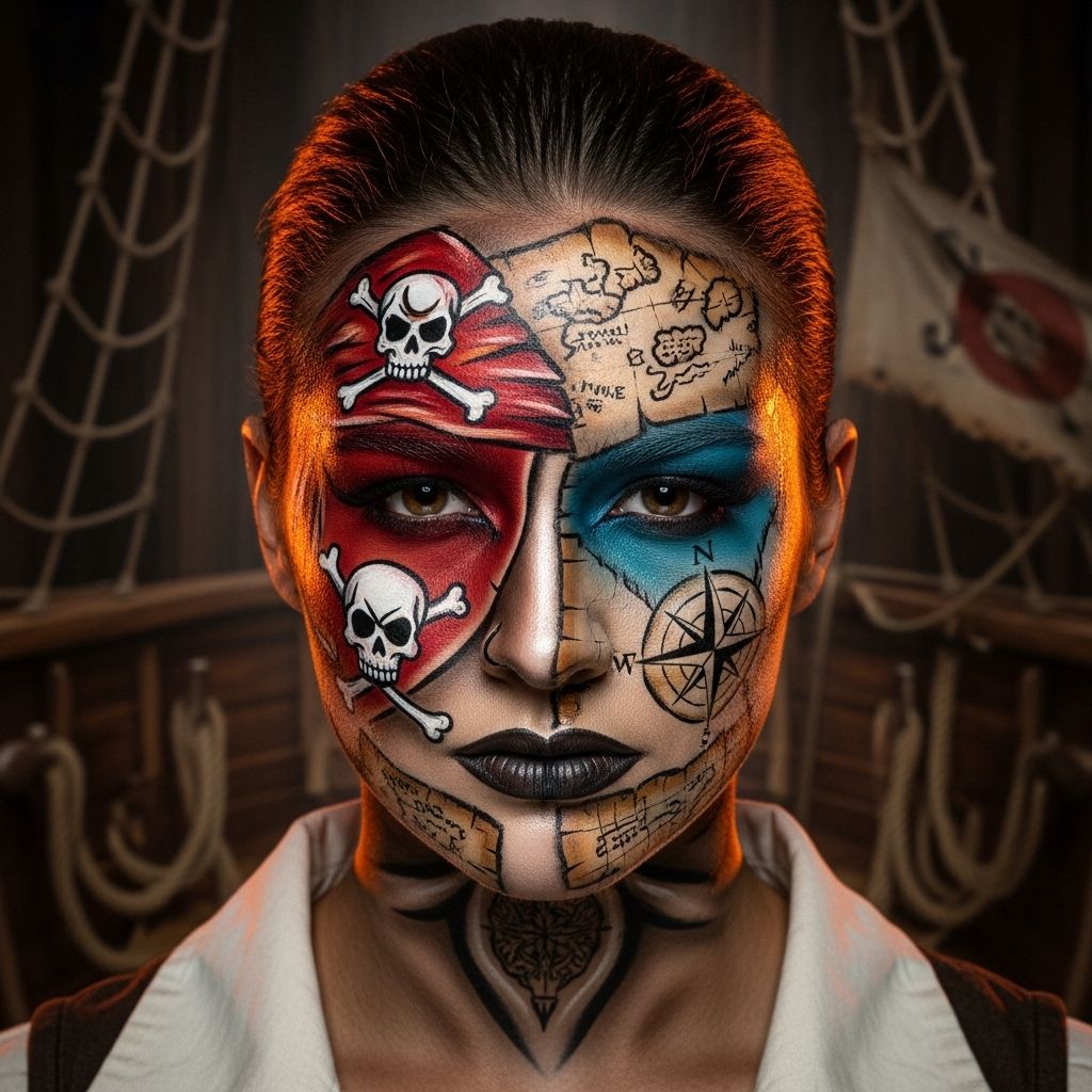 From bold half-skull designs to subtle compass motifs, unlock the top pirate makeup looks for every Halloween style.
