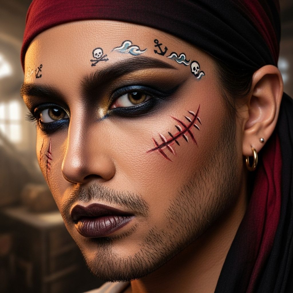 From bold half-skull designs to subtle compass motifs, unlock the top pirate makeup looks for every Halloween style.
