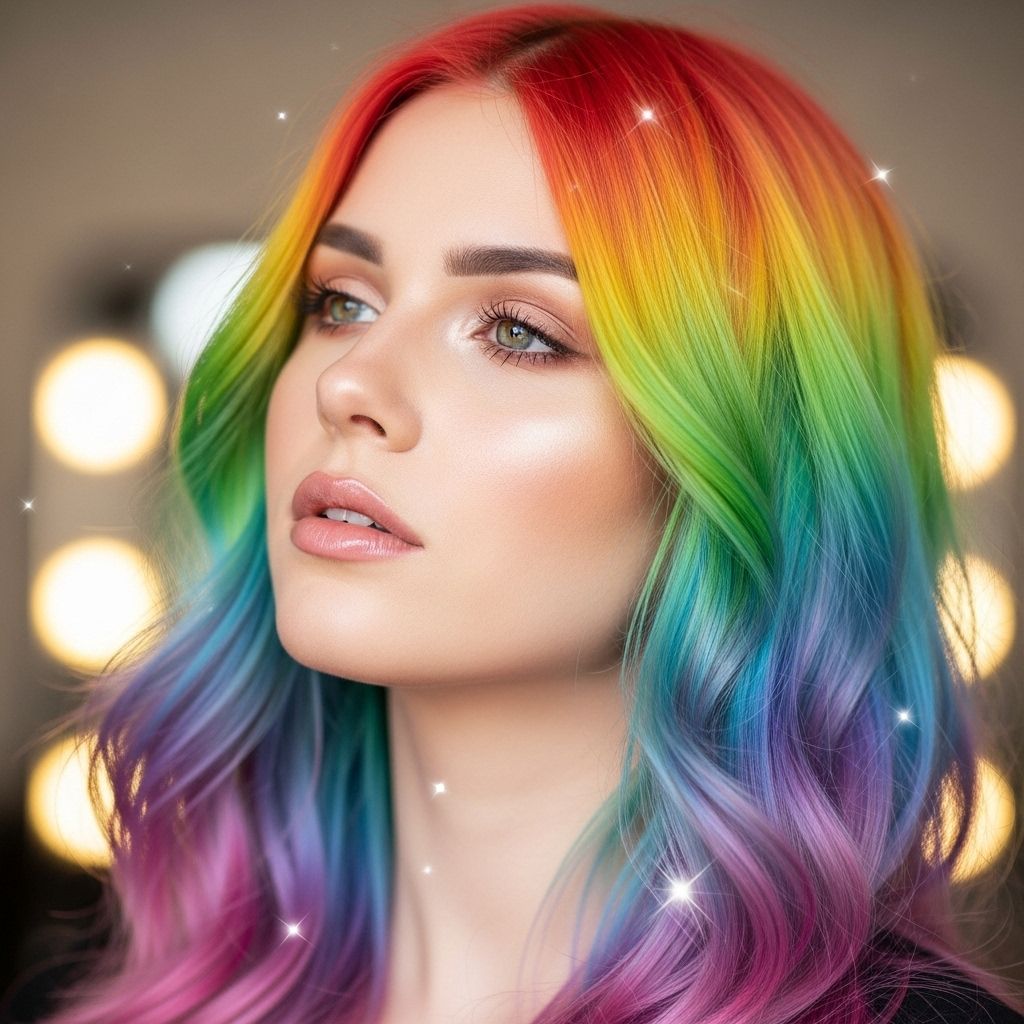 Vivid rainbow roots are the bold, magical hair color trend redefining festival looks and creative style statements everywhere.