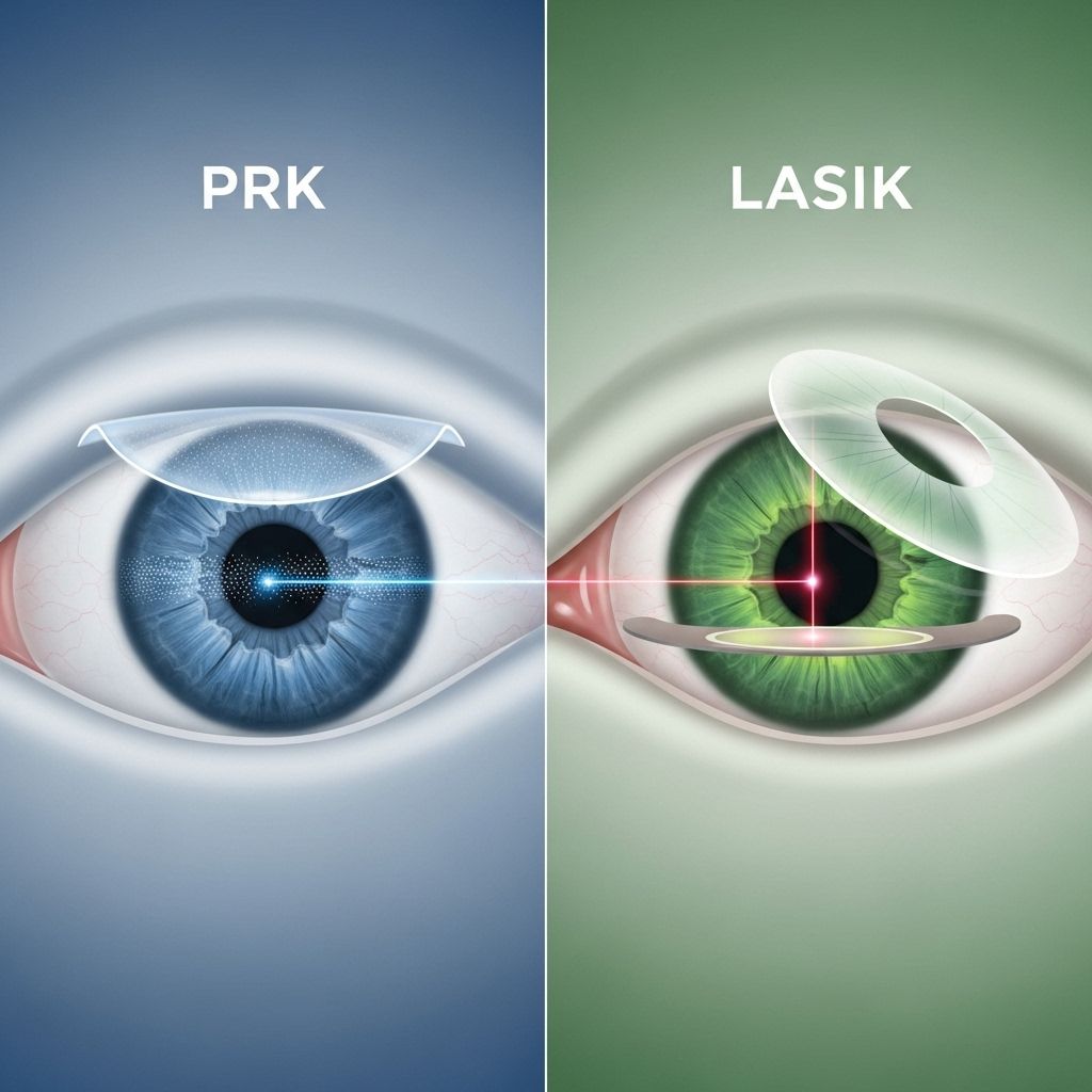 Understand the key differences, healing timelines, and long-term outcomes of PRK and LASIK for laser vision correction.