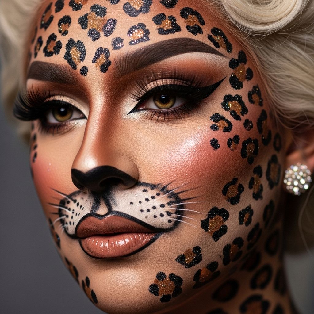 How Pythia’s legendary leopard print drag makeup became an internet sensation and inspired a new era of artistry.