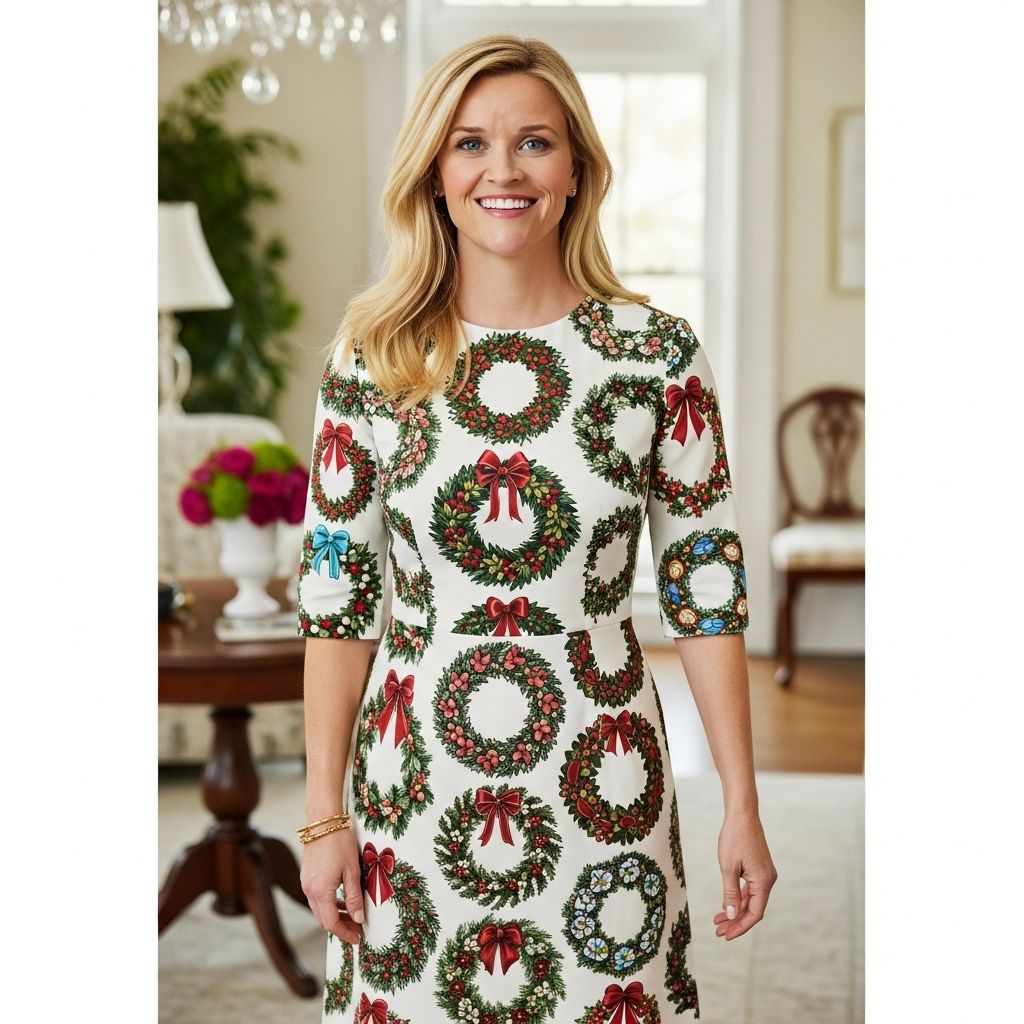 Unveiling the Humorous Side of Fashion with Reese Witherspoon's Wreath Witherspoon Dress