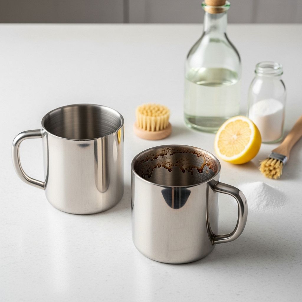 How to Remove Coffee Stains from Stainless Steel Mugs: Complete Guide Everyday ingredients lift stubborn residue for a bright, like-new finish on your cup.
