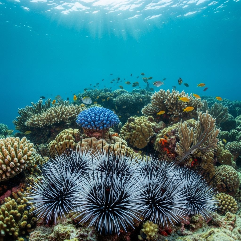 Despite widespread environmental threats, sea urchins endure while much of Florida Keys marine life struggles to survive.