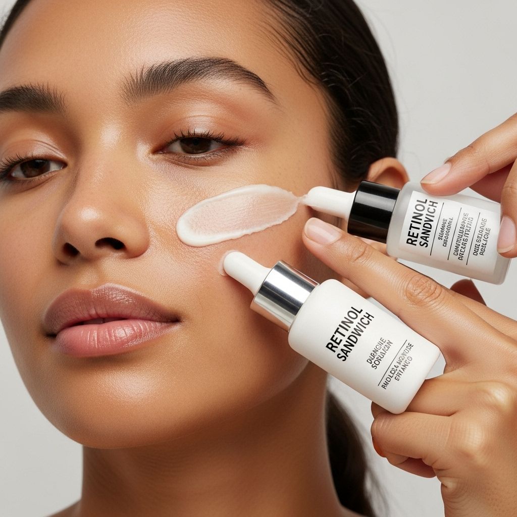 Retinol Sandwich Method: A Complete Guide to Reducing Retinoid Irritation While Maximizing Results Buffering active formulas between moisturizer layers keeps skin calm and resilient.