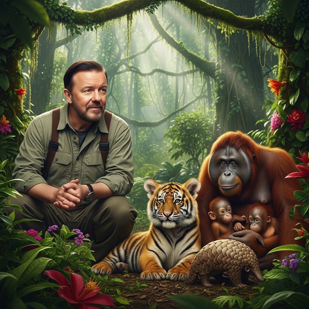 Comedian and activist Ricky Gervais uses his voice, art, and influence to push for global action against trophy hunting and wildlife persecution.