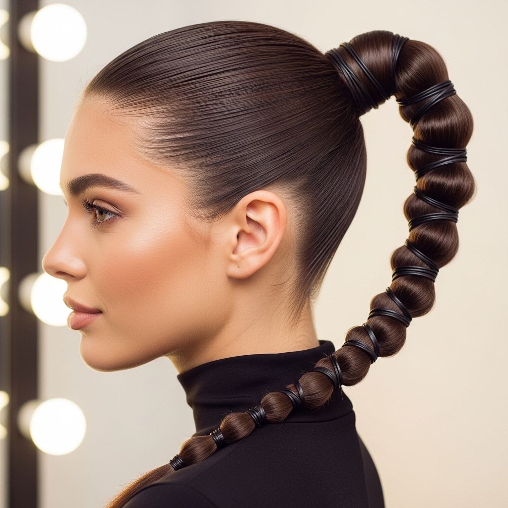 Transform your ponytail game with this chic, grown-up rubber band stitch style—sleek, stylish, and surprisingly simple.