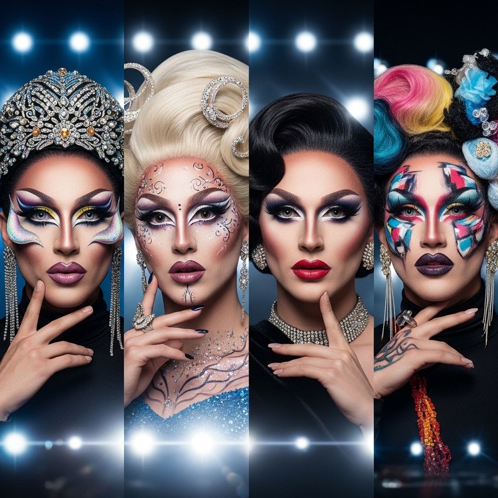 A dazzling look at the makeup artistry and metamorphosis behind the winning queens of RuPaul’s Drag Race All Stars.