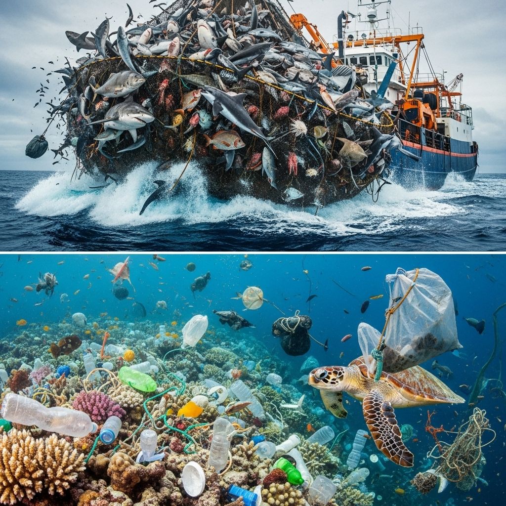 An in-depth exploration of marine life devastation caused by global overfishing, plastic pollution, and controversial industry practices.