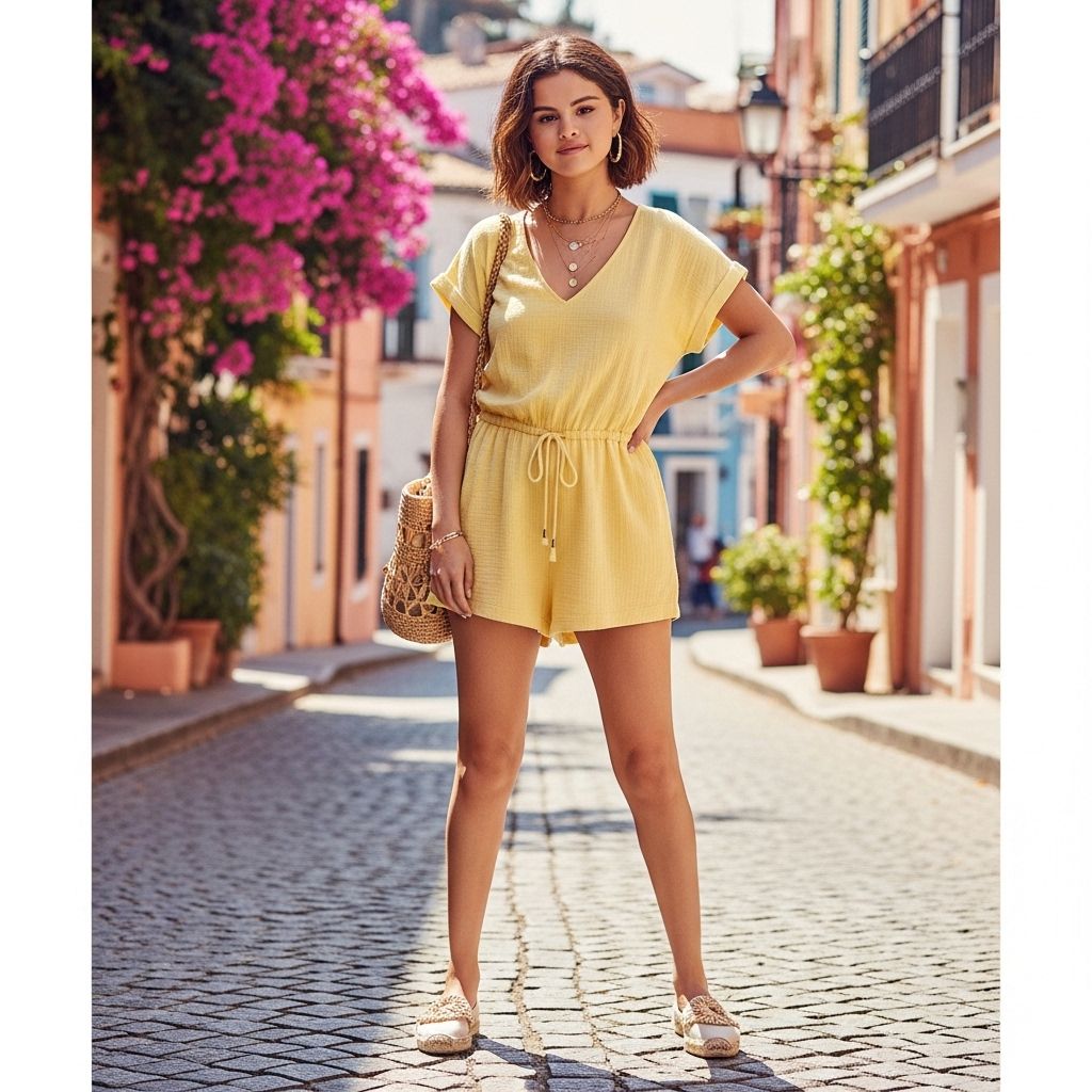 Selena Gomez’s Butter Yellow Free People Romper Style Guide Get Selena's birthday look with this affordable Free People romper