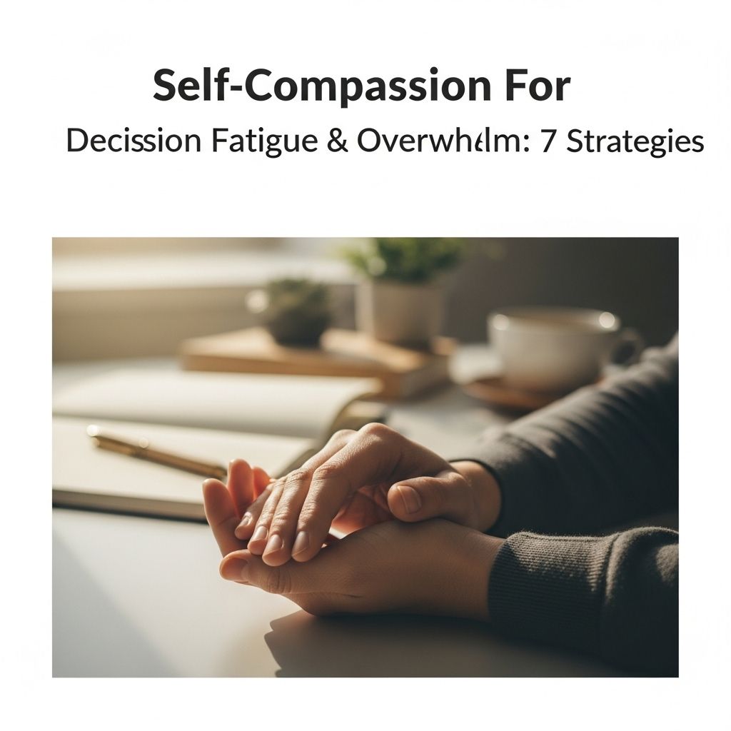 Self-Compassion for Decision Fatigue & Overwhelm: Cultivating Inner Resilience Amid Modern Pressures Gentle self-care steps turn mental drains into focused, balanced choices.