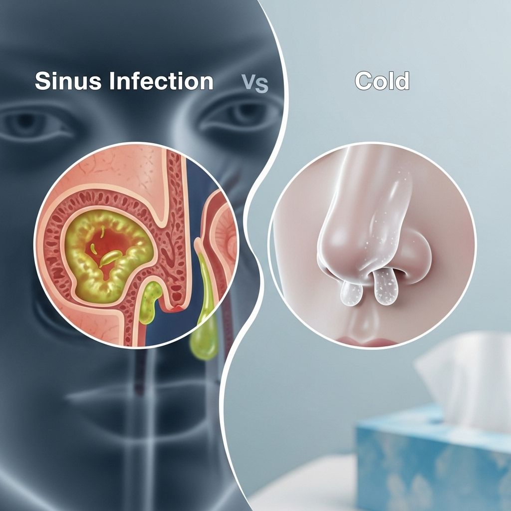 Sinus Infection vs. Cold: Key Differences, Causes, Symptoms, and Treatments Explained Learn to decode upper respiratory symptoms and ensure you get the right care each time.
