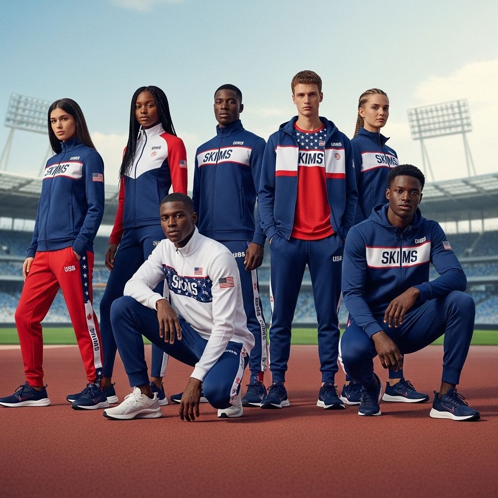 Explore SKIMS' most inclusive Team USA collection ever—uniting athletic performance, comfort, and style for the Paris 2024 Olympics.