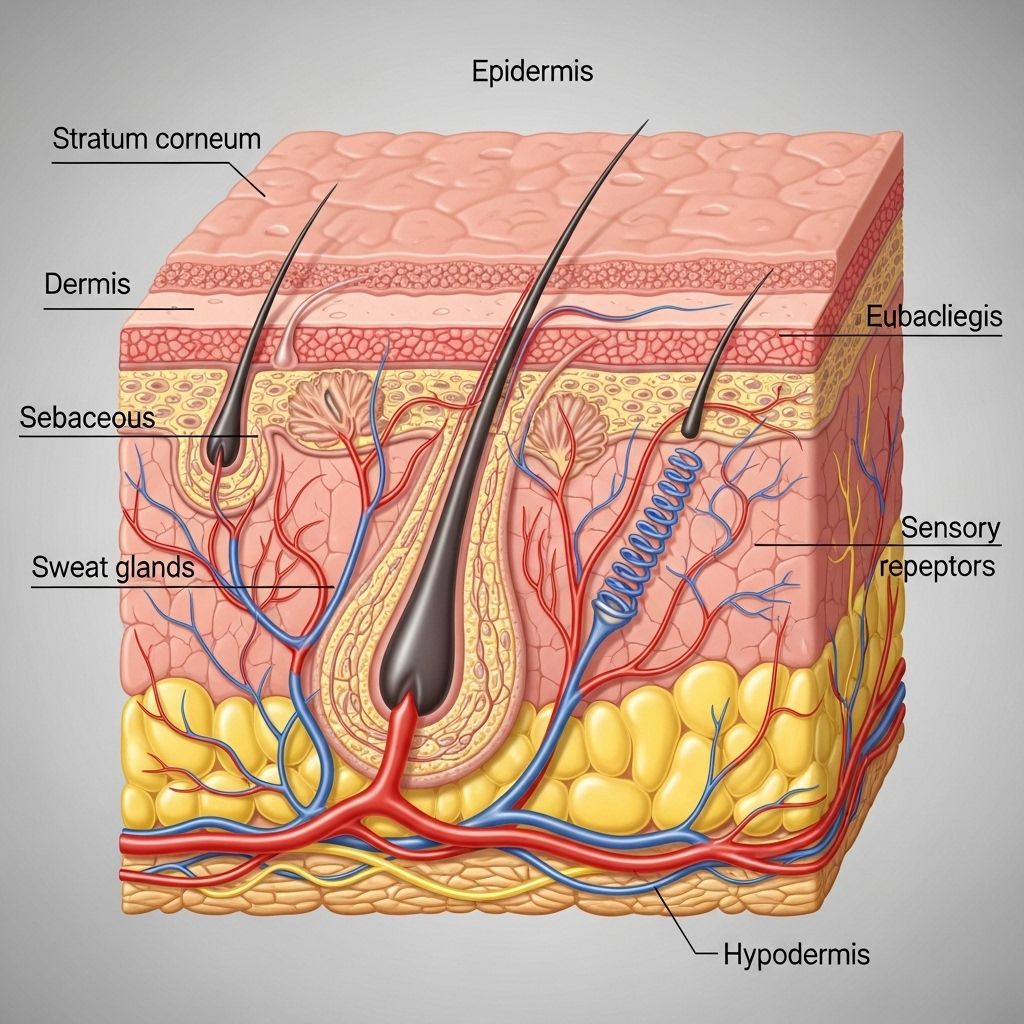 Skin Anatomy Basics: Structure, Function, and Roles of the Epidermis, Dermis, and Subcutis Each tier of your body’s barrier works together to defend, sense and control temperature.