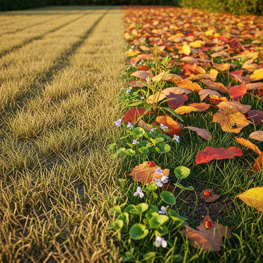 Embrace natural solutions by leaving leaves where they fall, supporting wildlife, soil health, and a lush yard.
