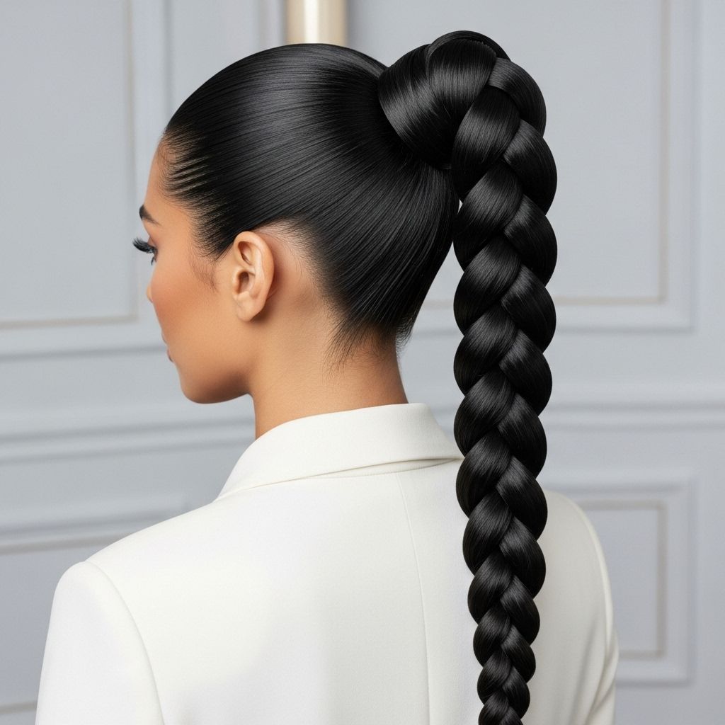 Channel fierce confidence with a sleek braided ponytail—your go-to for a polished, head-turning look in any season.