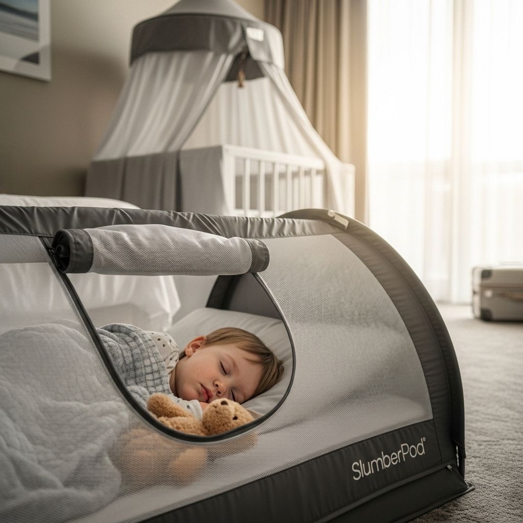 Creates a cozy, dark retreat that keeps little ones sleeping soundly away from home.