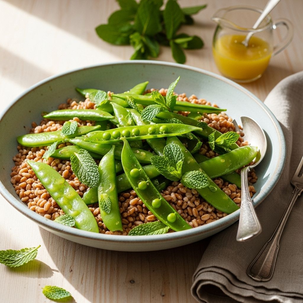 Snap Pea, Mint, and Farro Salad: A Fresh Spring Recipe for Digestion and Flavor Celebrate spring with this nutrient-dense, digestion-friendly salad featuring snap peas, mint, and whole-grain farro.