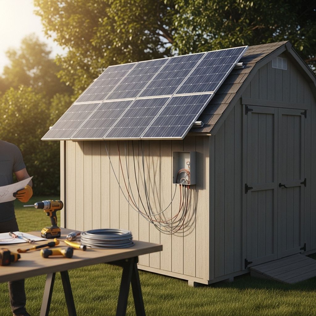Unlock energy independence and eco-friendly convenience by powering your backyard shed with solar panels.