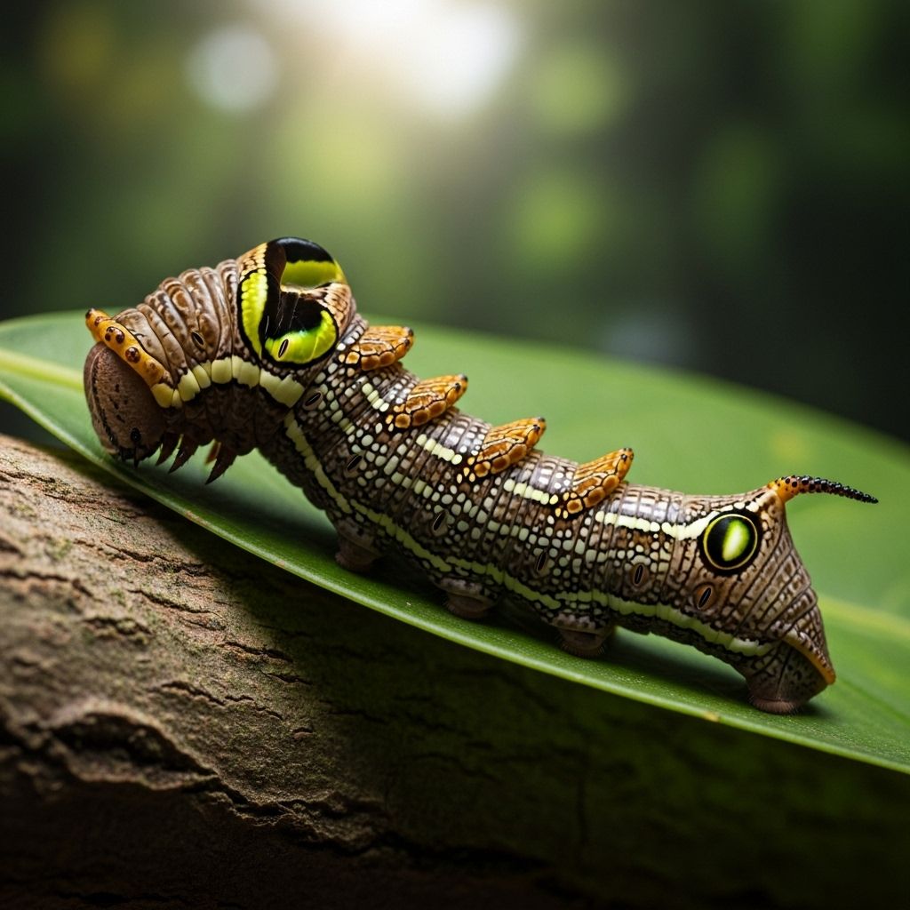 Discover how caterpillars have evolved astonishing snake-like appearances to outsmart predators and ensure their survival.