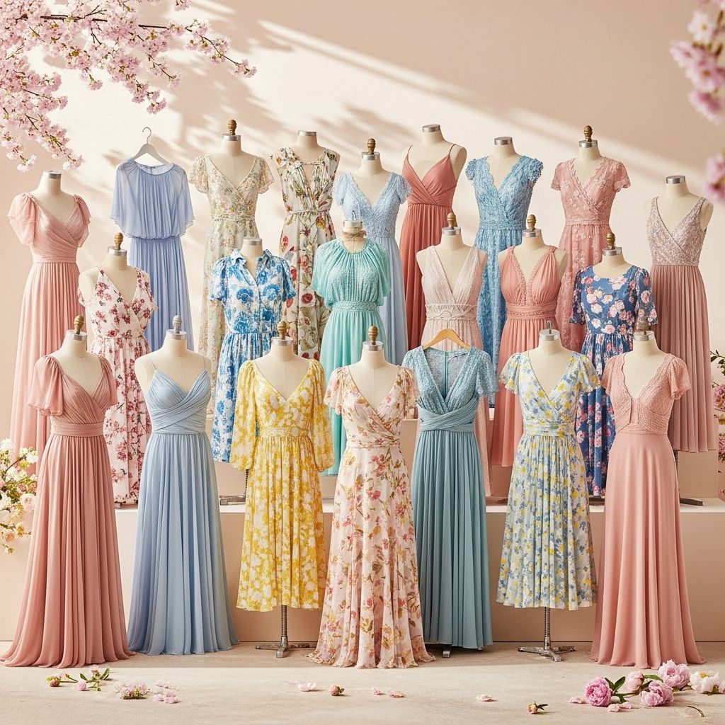 Discover the most stylish and sexy spring wedding guest dresses with romantic silhouettes, idyllic florals, and effortless trends.