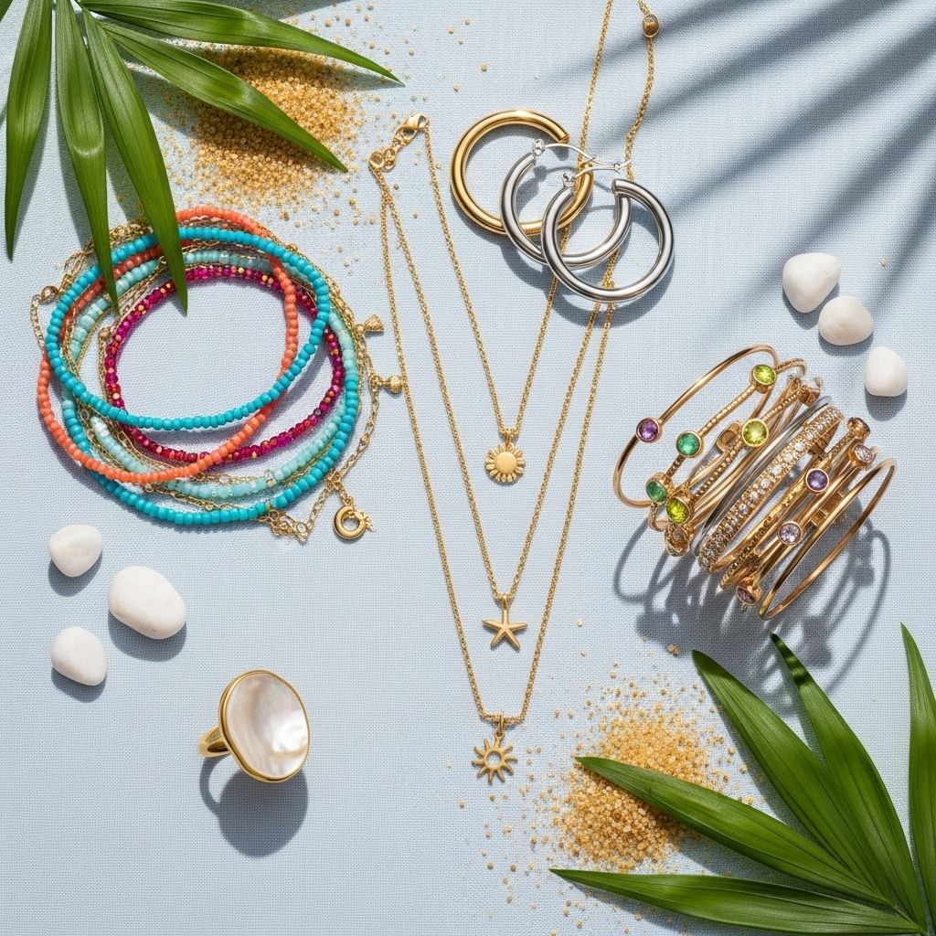 From rainbow beads to oceanic motifs and layered necklaces, discover the jewelry trends defining Summer 2024.