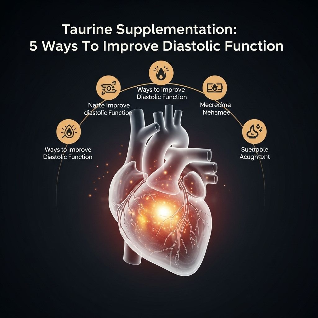Taurine Supplementation and Its Role in Improving Diastolic Heart Function: A Detailed Review This amino acid supports heart relaxation by regulating cell volume and calcium balance.