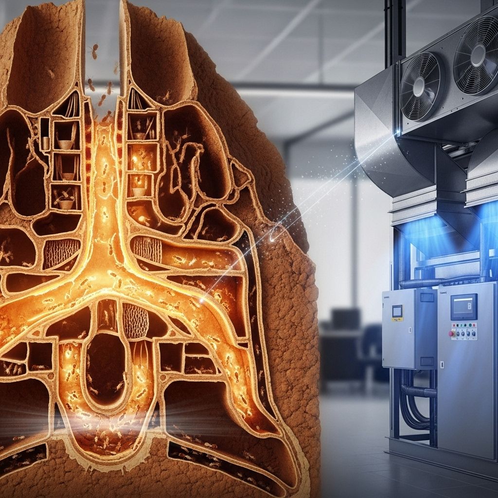 Termite mounds reveal ingenious natural air conditioning—can human HVAC systems keep up?