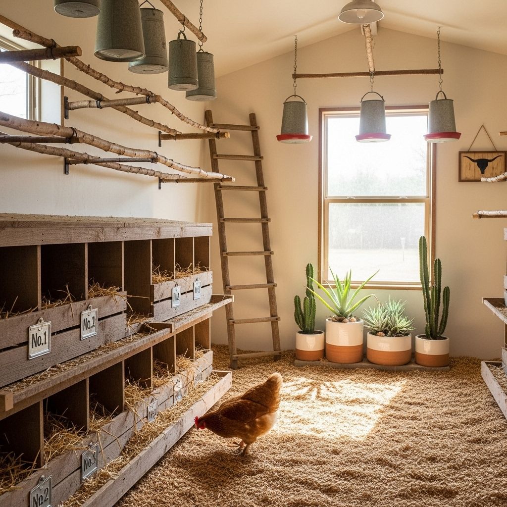 Texas Chicken Coop Interior Design Ideas for Style Elevate your poultry space with elegant finishes and effortless maintenance year-round.