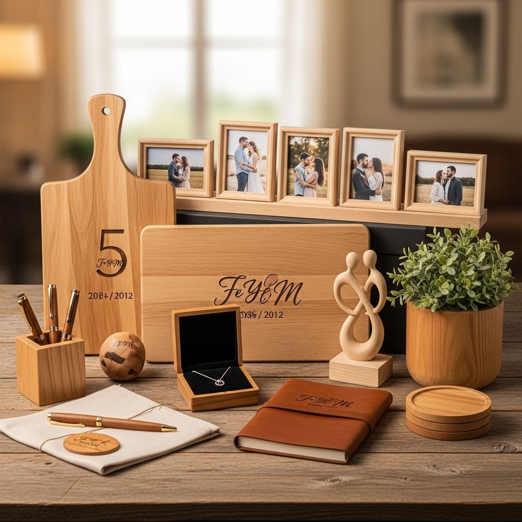 Discover unique and meaningful wooden and modern gifts to make your 5th wedding anniversary truly memorable.