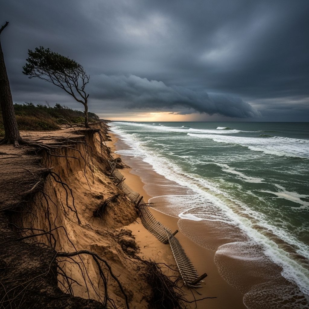 Rising seas, eroding beaches, and intensifying storms pose severe challenges to some of the United States' most iconic coastlines.