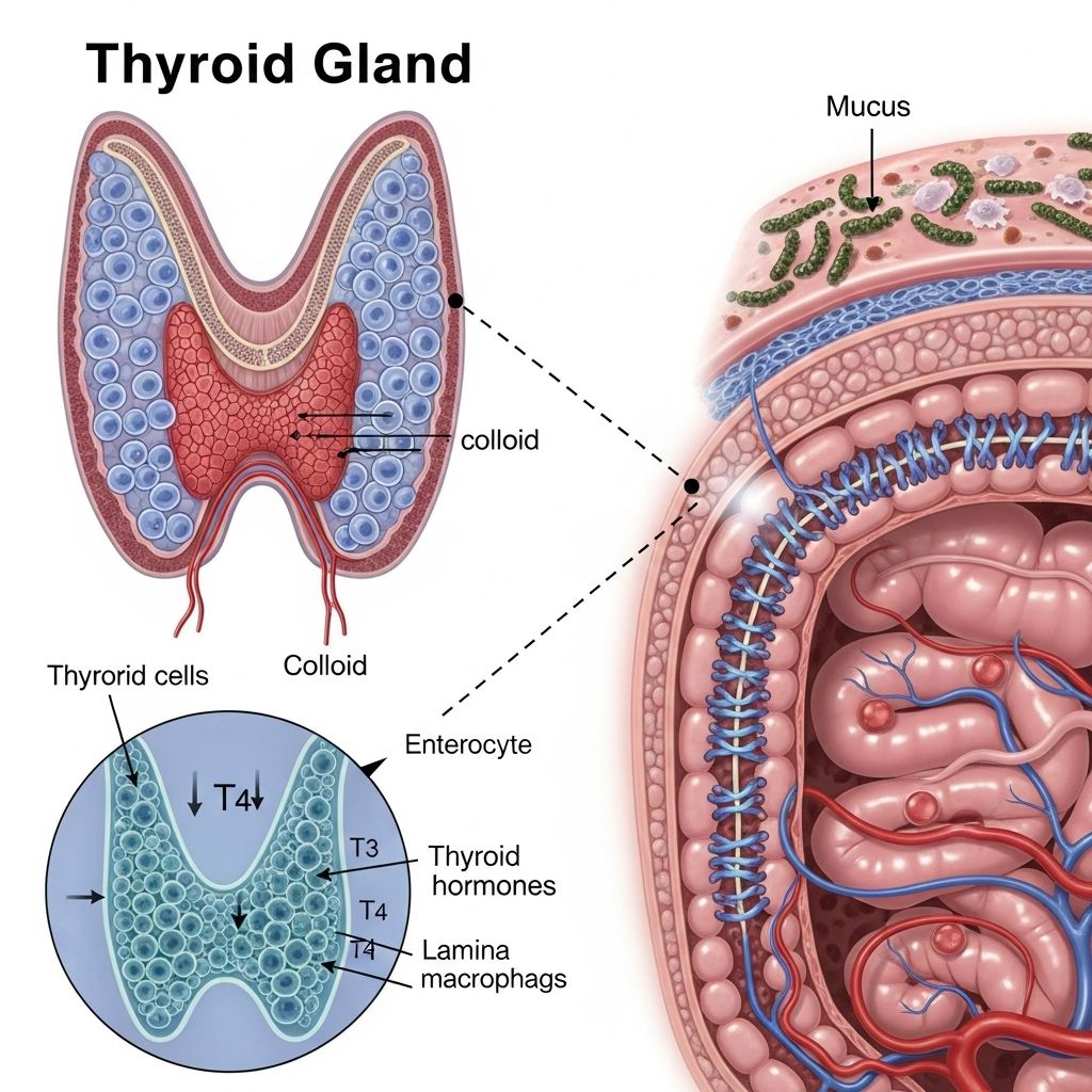 The Link Between Thyroid Dysfunction and Impaired Barrier Function: Exploring the Gut-Thyroid Axis and Systemic Impacts Imbalanced hormones disrupt gut and skin defenses by altering microbiota, immune balance.