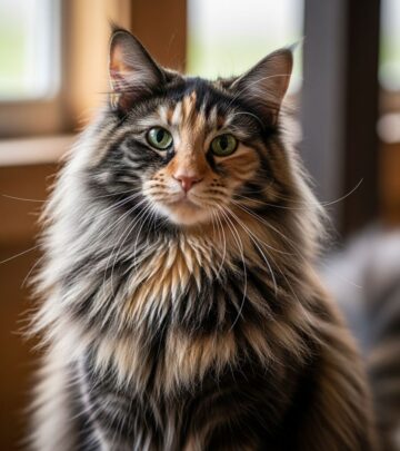 This strikingly patterned feline blends playful curiosity with loyal affectionate nature.